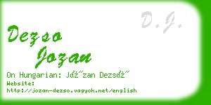 dezso jozan business card